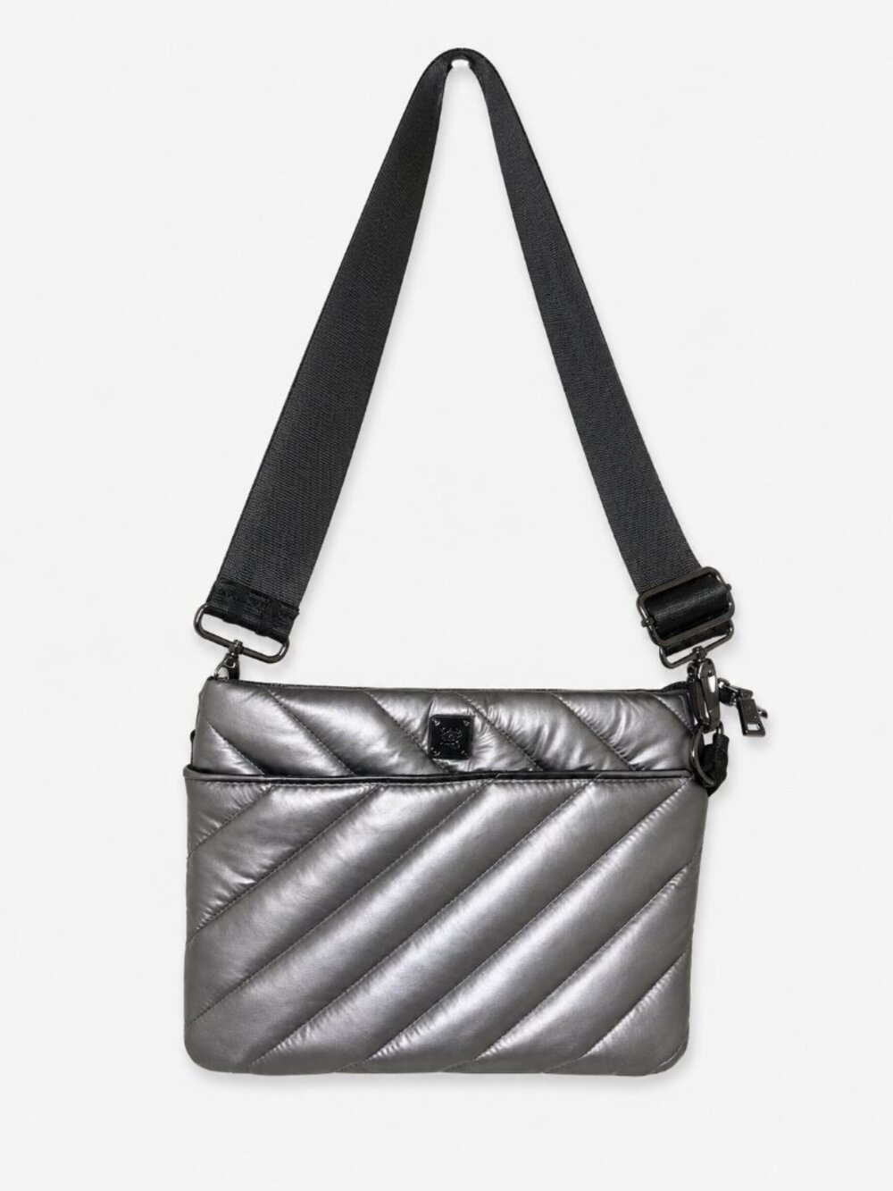 Think Royln Metallic Quilted Crossbody Shoulder Bag